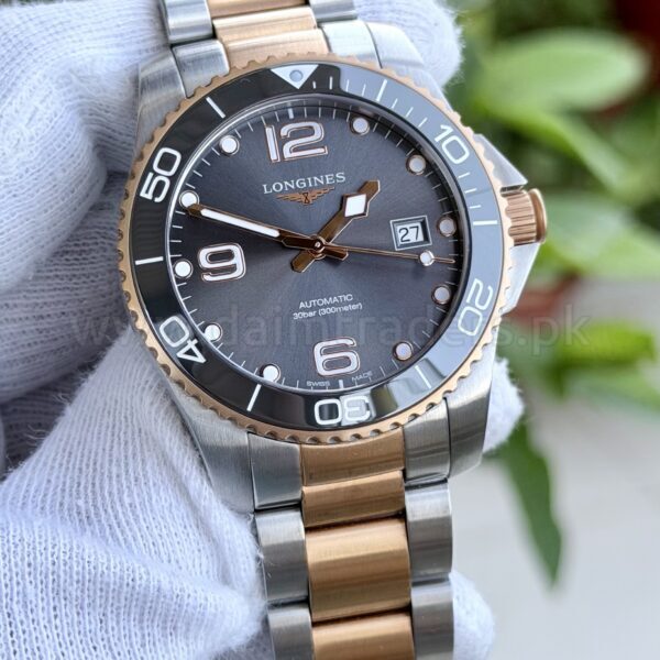 LONGINES HydroConquest L3.781.3.78.7 Grey Dial 41mm Two-Tone Automatic Swiss Mens