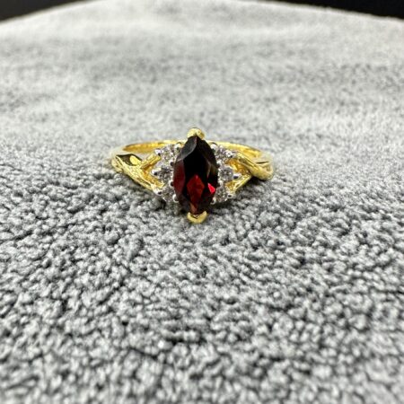Gold14k Almandine Garnet and Diamond Ring