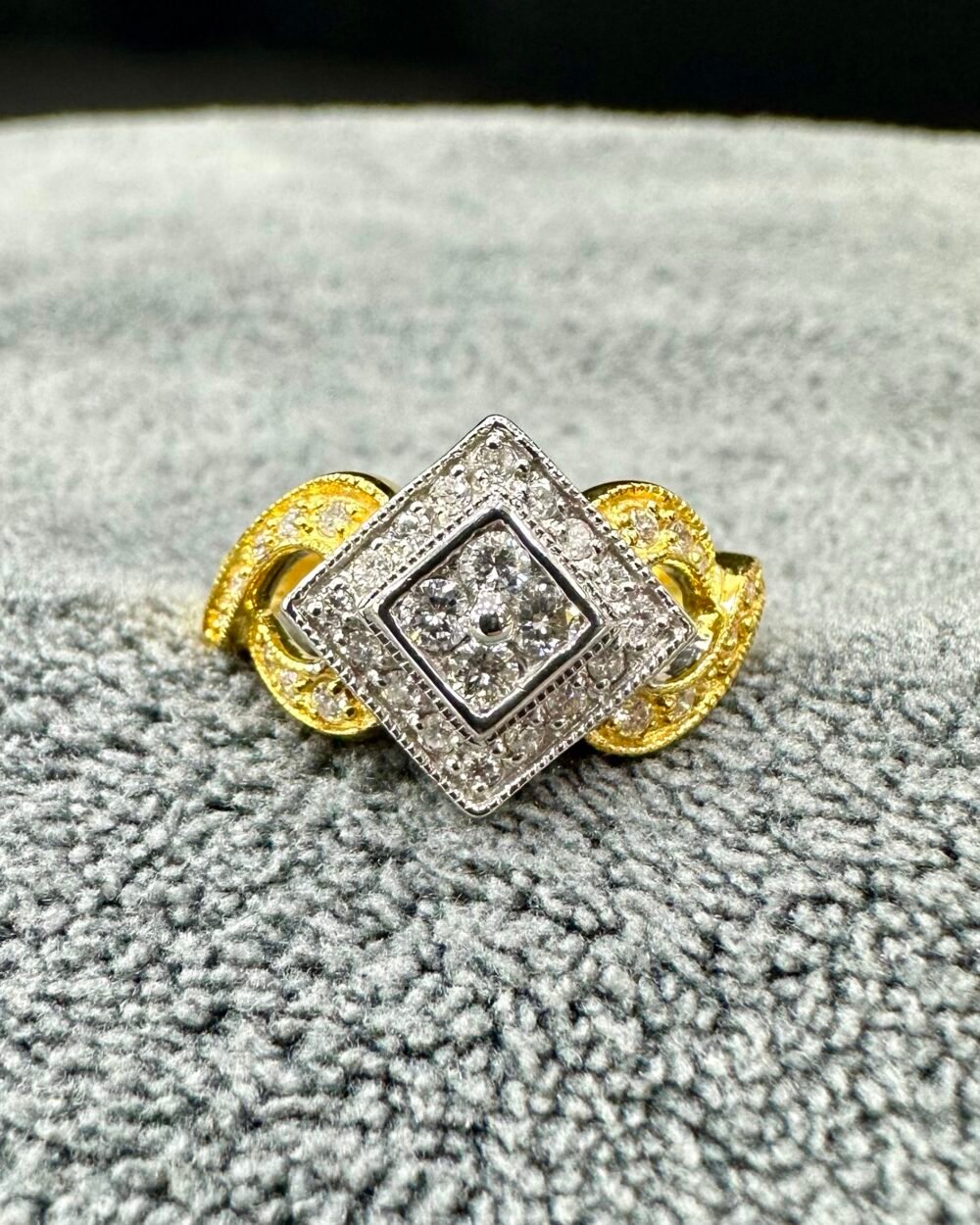 Gold14k Diamond 36x Rounded Ring Dubai Preloved