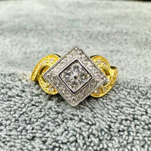 Gold14k Diamond 36x Rounded Ring Dubai Preloved