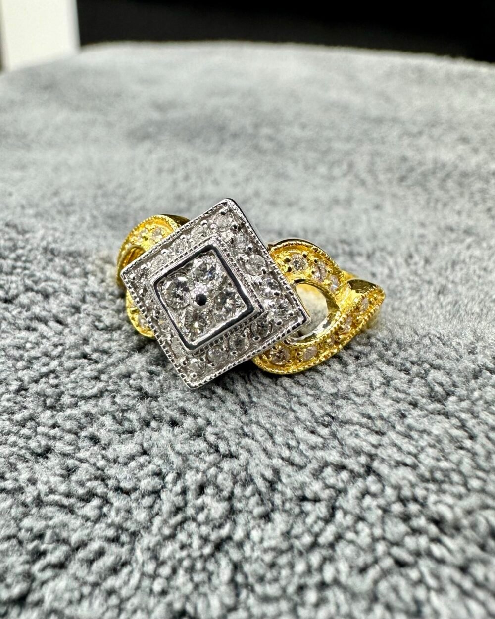 Gold14k Diamond 36x Rounded Ring Dubai Preloved – photo 2