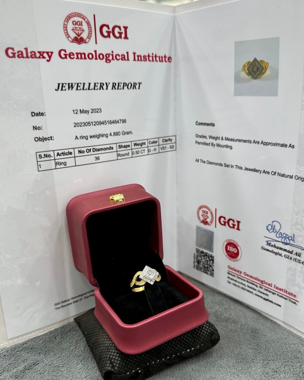 Gold14k Diamond 36x Rounded Ring Dubai Preloved – photo 3