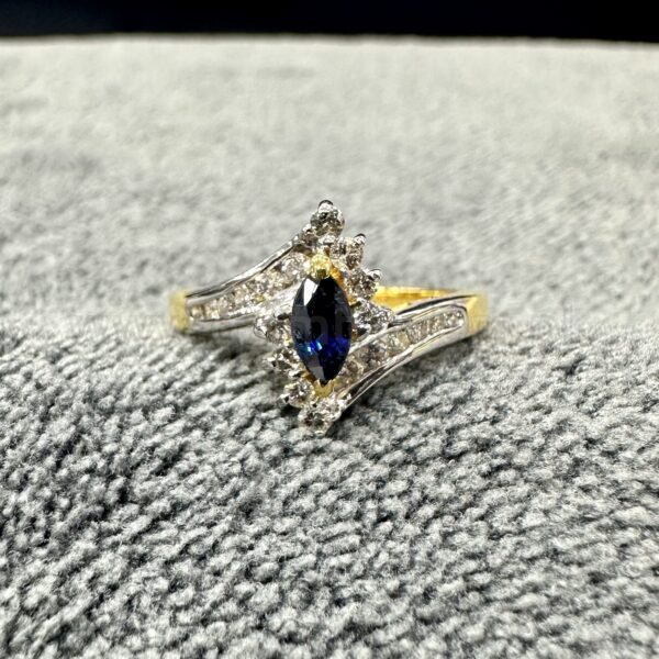 GOLD14k Ring Sapphire and Diamond 💍 Europen