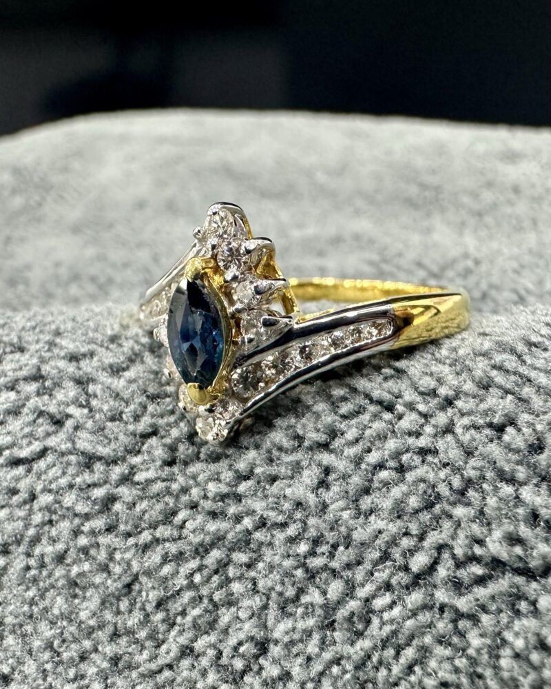 GOLD14k Ring Sapphire and Diamond 💍 Europen - Image 3