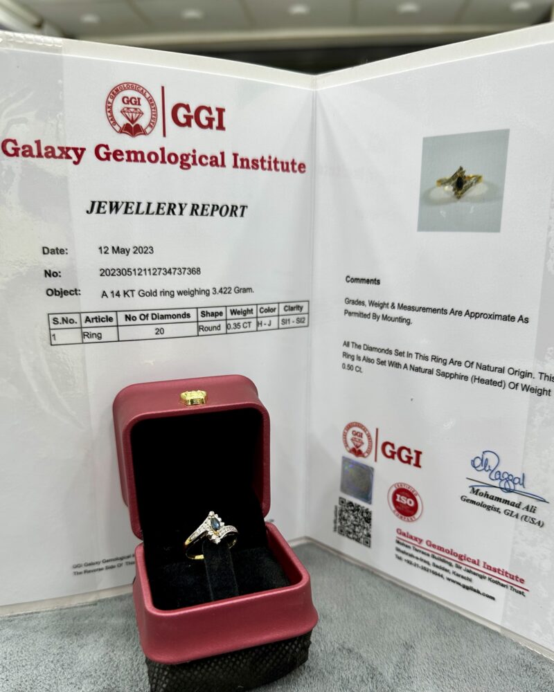 GOLD14k Ring Sapphire and Diamond 💍 Europen - Image 2