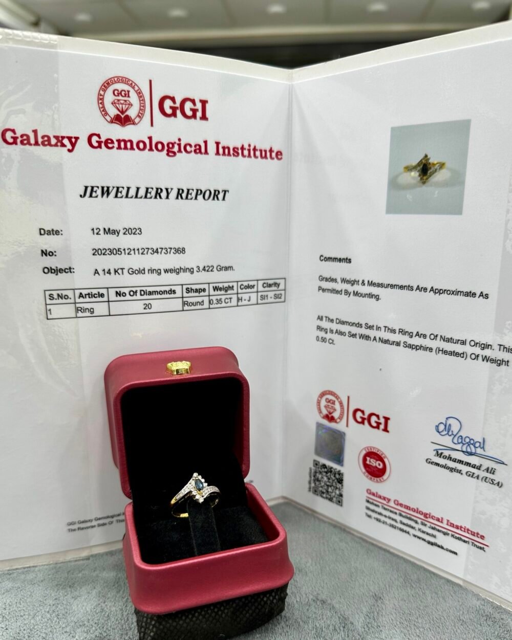 GOLD14k Ring Sapphire and Diamond 💍 Europen – photo 2