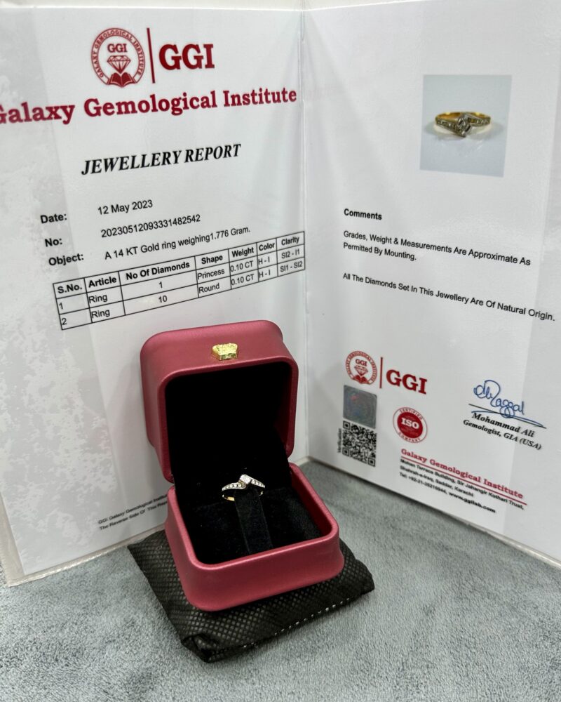 Gold14k Princess Diamond Ring - Image 2
