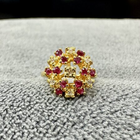 GOLD14k Ring Diamond & Rubies