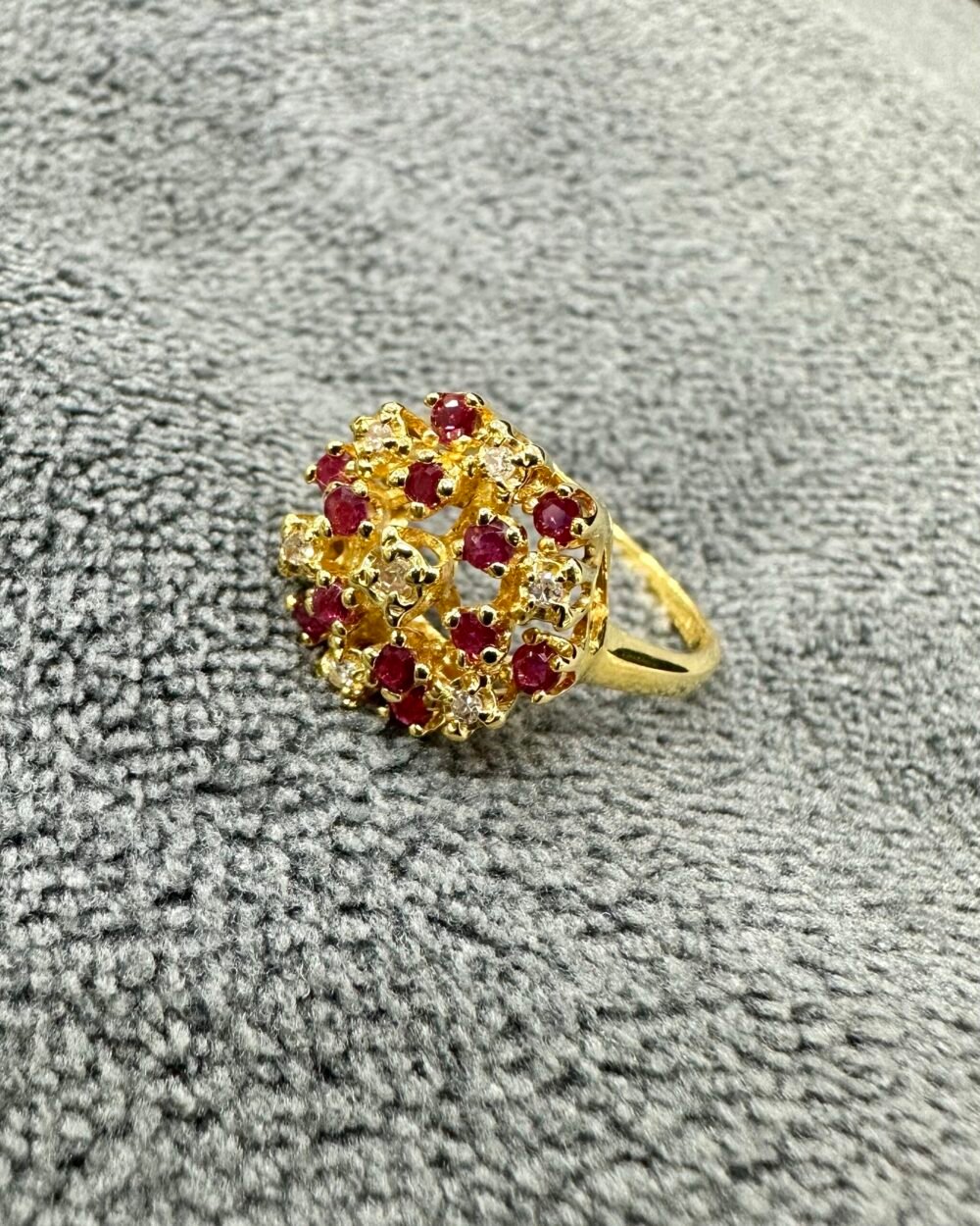 GOLD14k Ring Diamond & Rubies – photo 3