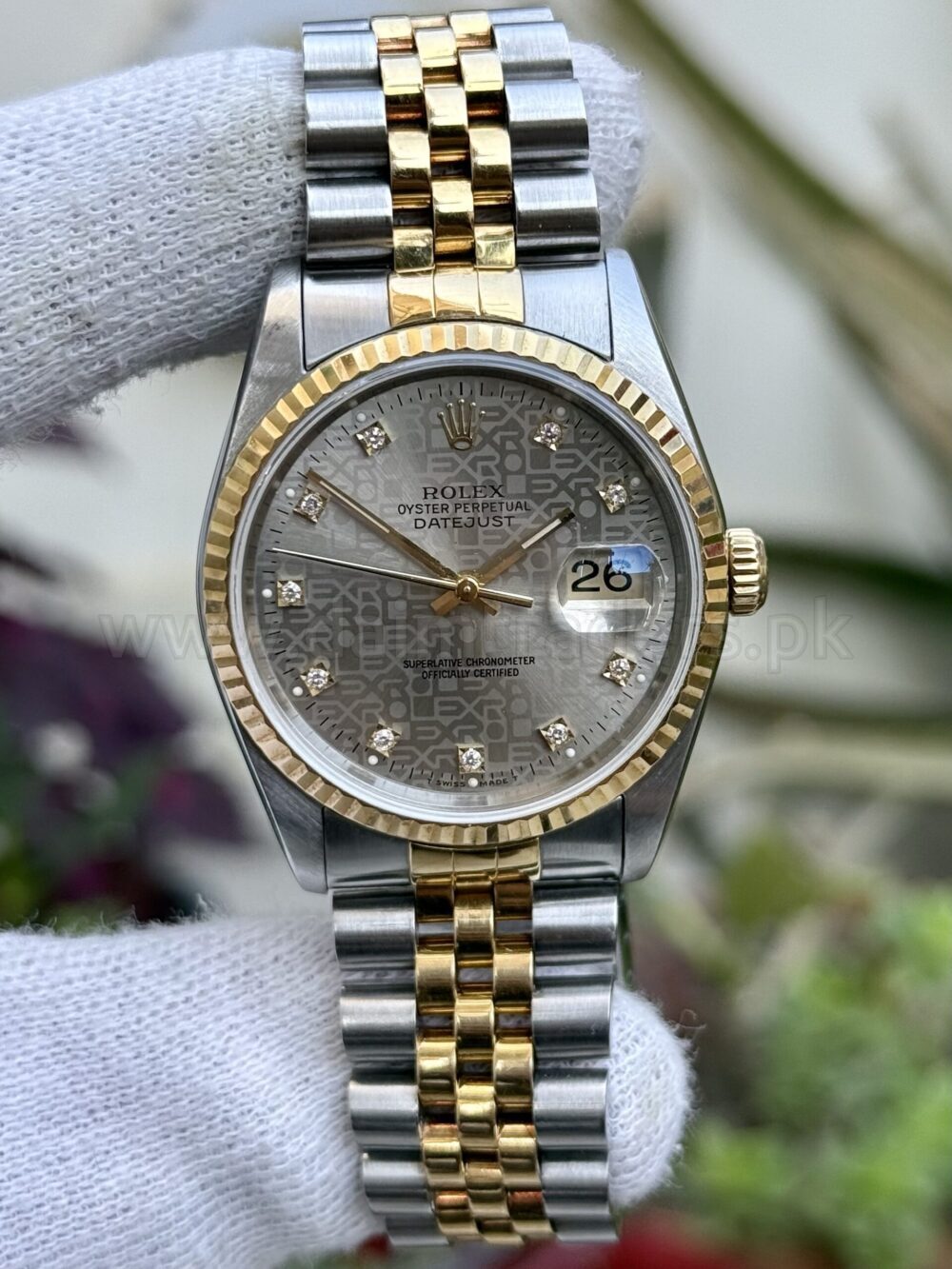 ROLEX Datejust 16233G Factory Diamond Dial Swiss Mens – photo 3
