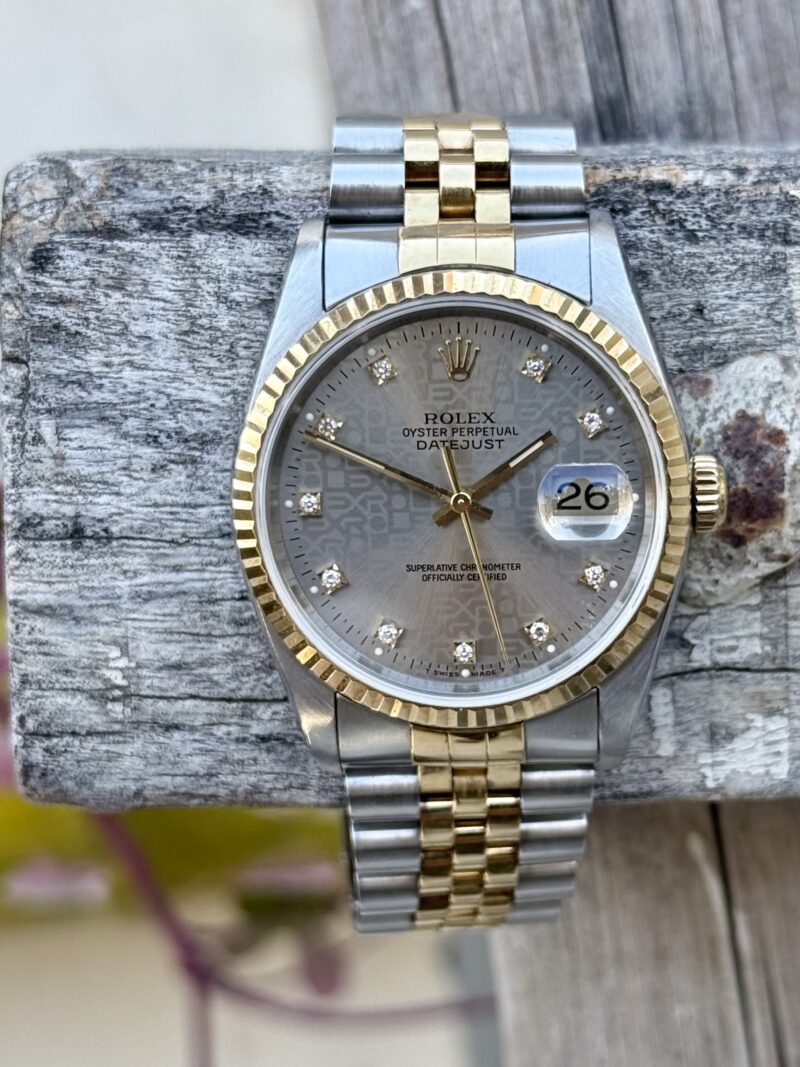 ROLEX Datejust 16233G Factory Diamond Dial Swiss Mens - Image 2