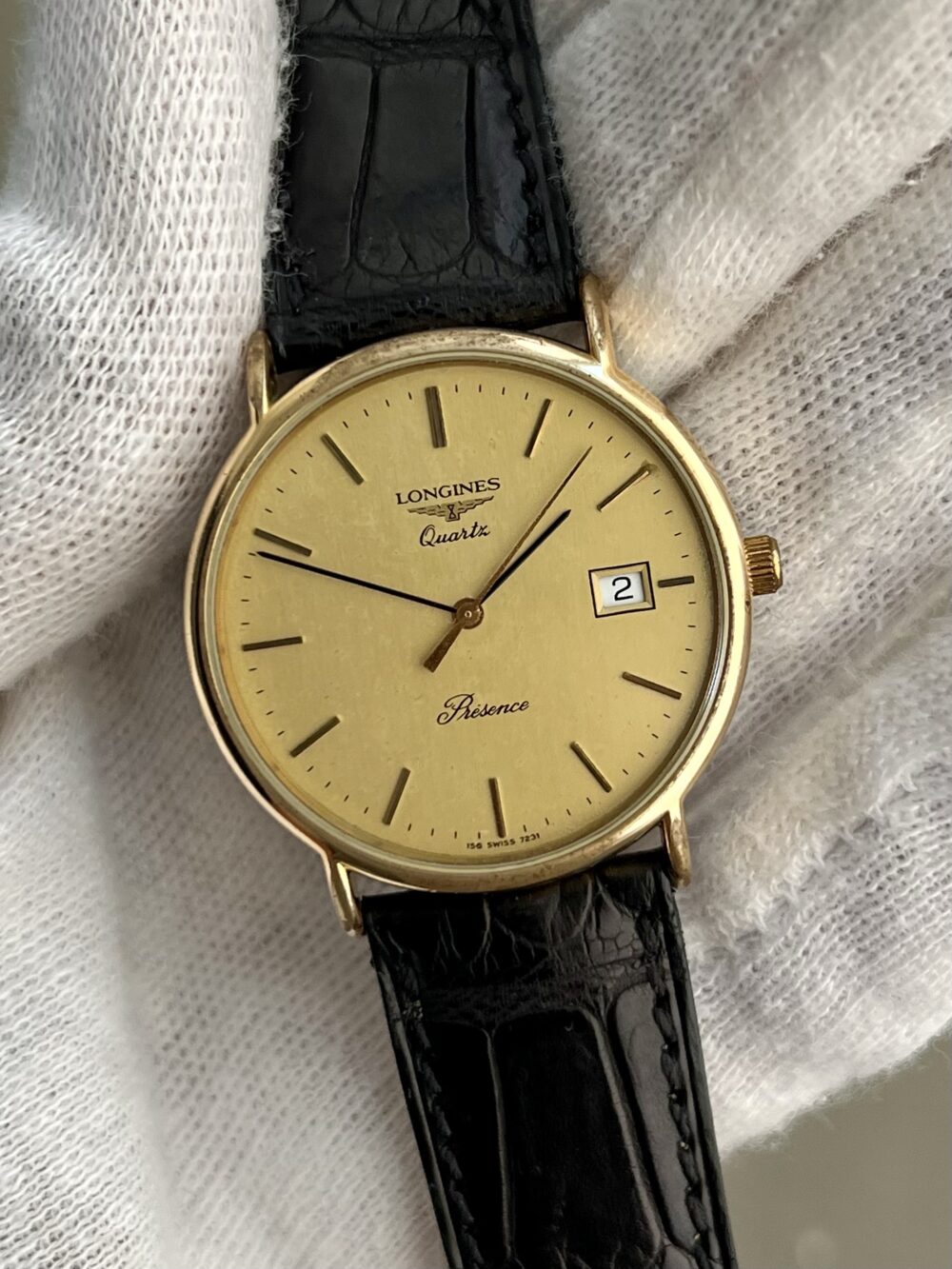 Longines quartz best sale gold vintage