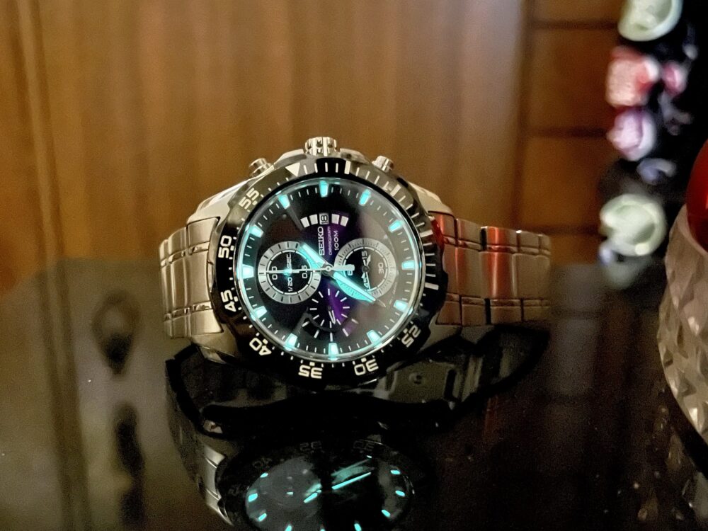 SEIKO Chronograph SNDF59P1 Purple Dial Quartz Japan Mens – photo 5