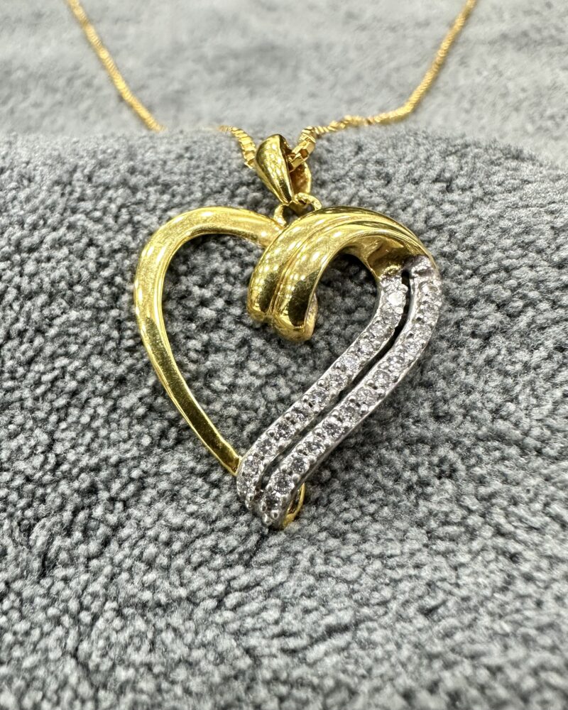 Gold10k Pendant Preloved European Chain 14k 25x Diamond