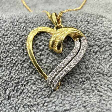 Gold10k Pendant Preloved European Chain 14k 25x Diamond