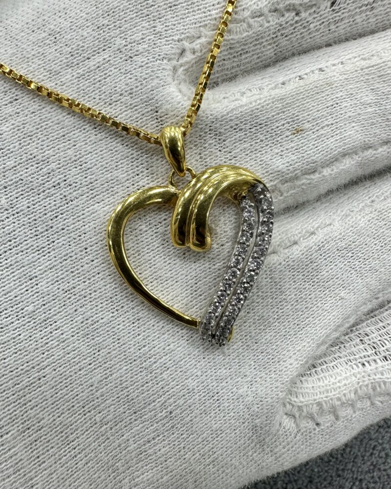 Gold10k Pendant Preloved European Chain 14k 25x Diamond - Image 2