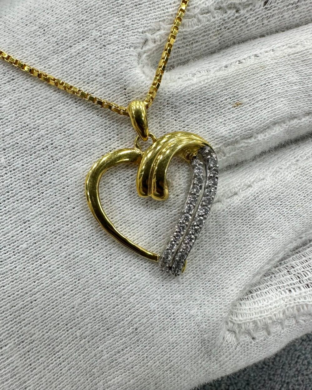 Gold10k Pendant Preloved European Chain 14k 25x Diamond – photo 2