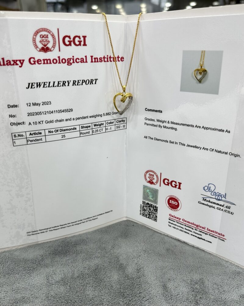 Gold10k Pendant Preloved European Chain 14k 25x Diamond - Image 4