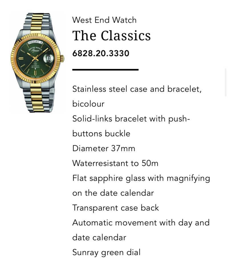 West End Watch Classic Swiss 6828.20.3330 - Image 2