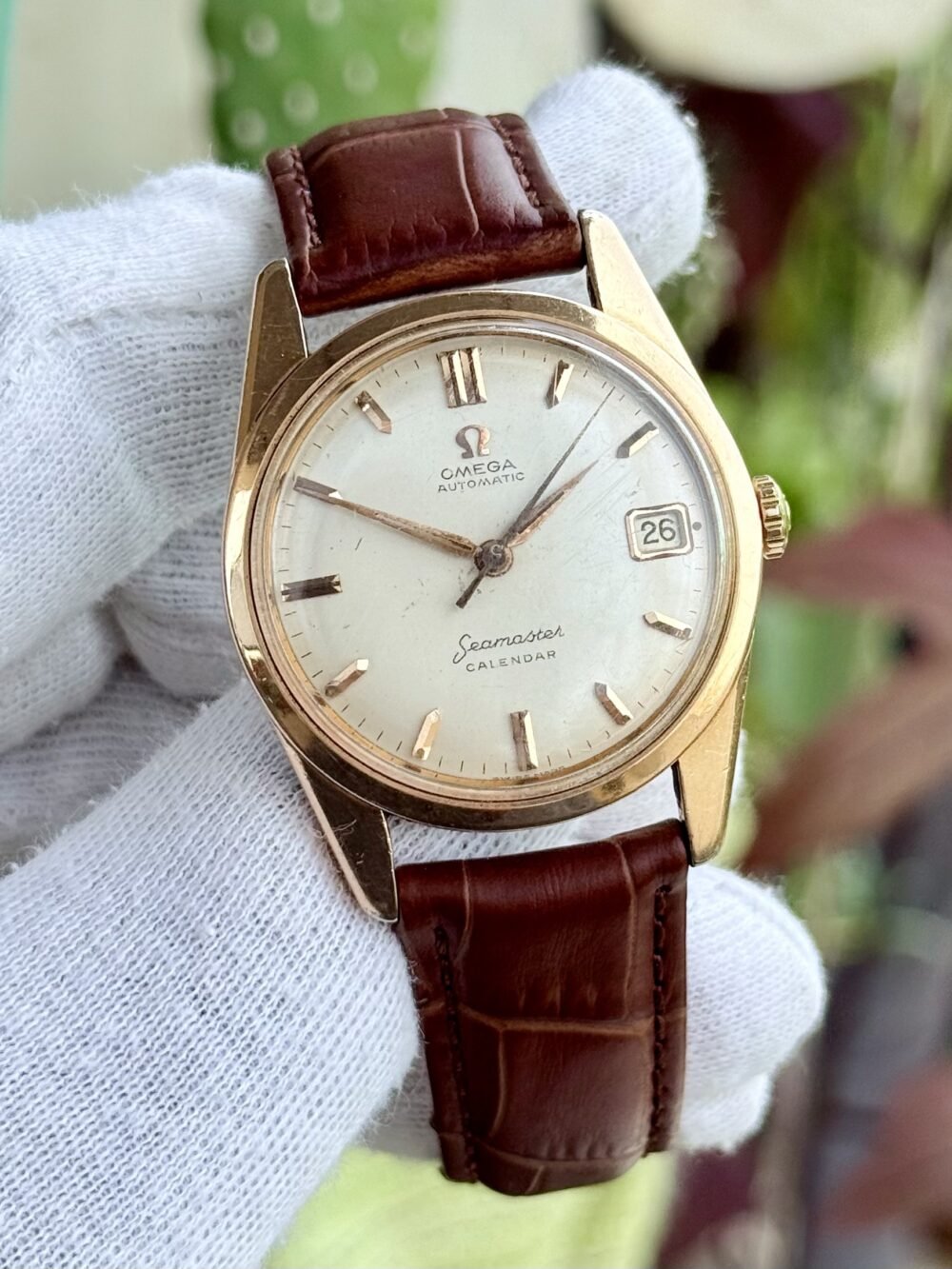 OMEGA Seamaster Calendar 14701-1SC Silver Dial Rose Gold Plated 35mm Vintage Automatic Swiss Mens – photo 2