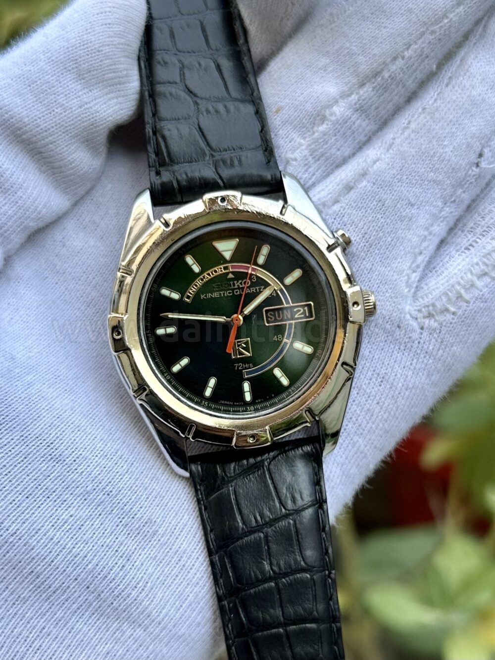 SEIKO Kinetic Japan Green Mens watch