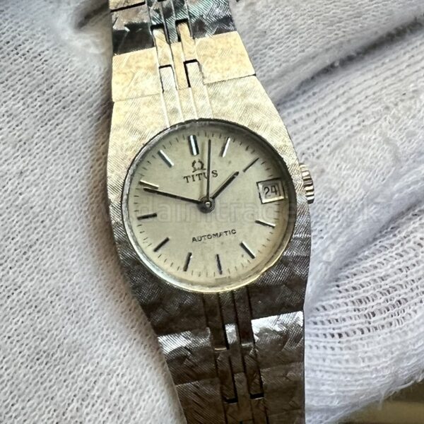 TITUS Silver Dial White Gold Plated Vintage Automatic Swiss Ladies