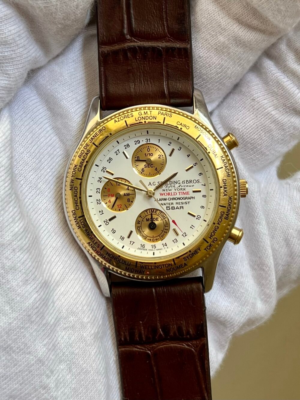 SPALDING A.G New York N94J-6A40 Multi-Function Quartz Japan Mens – photo 3