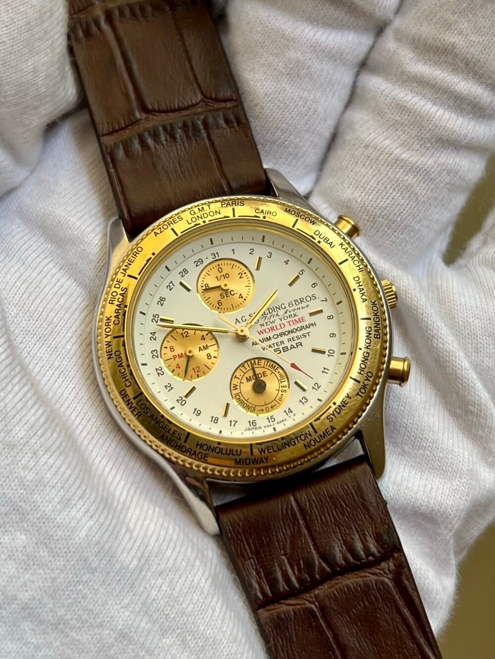 SPALDING A.G New York N94J-6A40 Multi-Function Quartz Japan Mens – photo 2