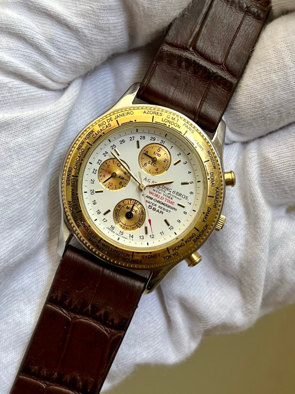 SPALDING A.G New York N94J-6A40 Multi-Function Quartz Japan Mens – photo 4