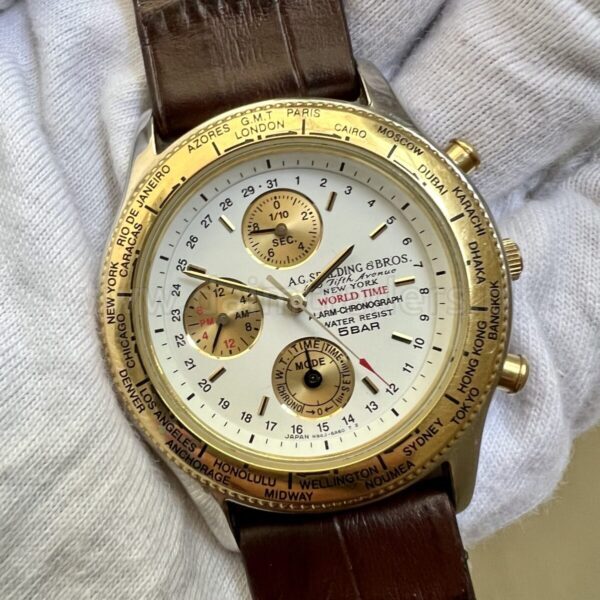 SPALDING A.G New York N94J-6A40 Multi-Function Quartz Japan Mens