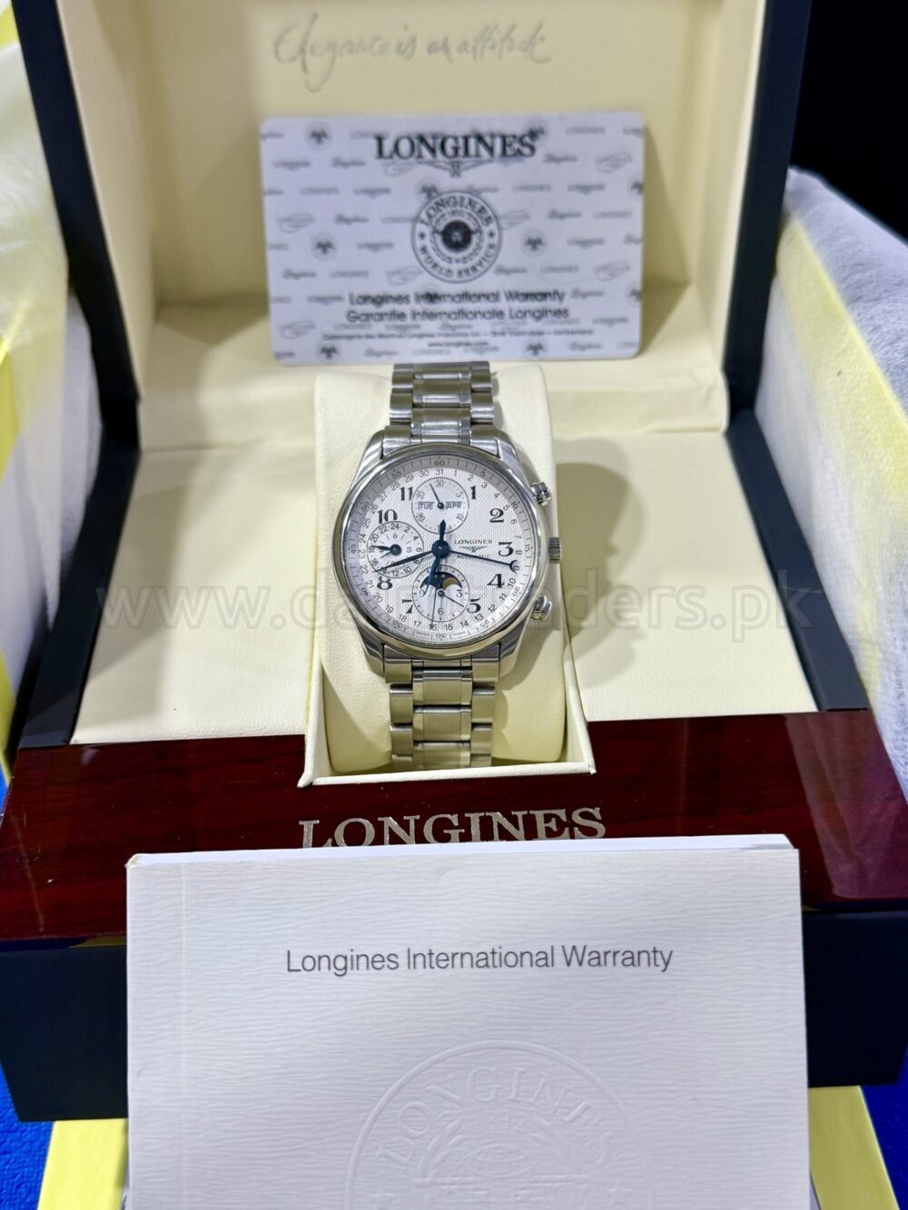 LONGINES Master Collection Moonphase Chronograph L2.673.4.78.6 White Dial 40mm Steel Bracelet Automatic Swiss Mens – photo 2