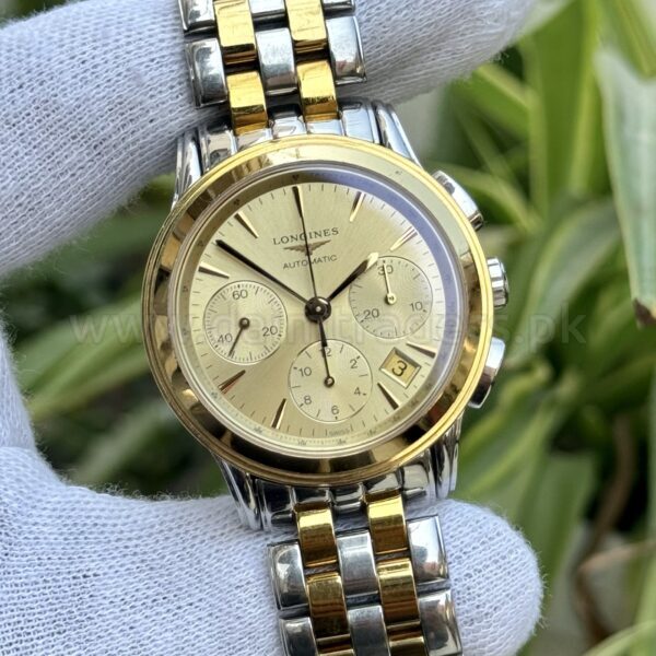 LONGINES Flagship Chronograph L4.803.3.32.7 Champagne Dial Two-Tone 40mm Automatic Swiss Mens