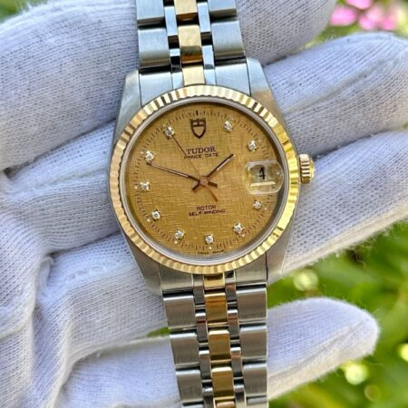 TUDOR Prince Date 74033 Diamond Linear Dial Swiss Mens