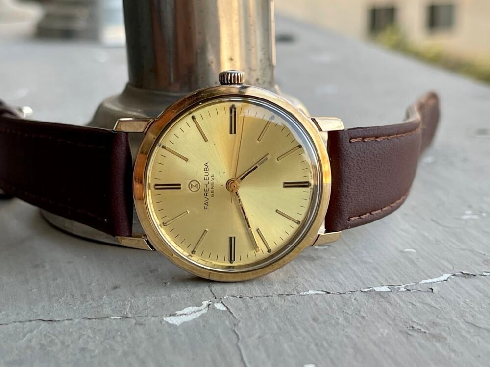 Faver Favre Leuba Swiss Mens Handwind Gold Plated – photo 4