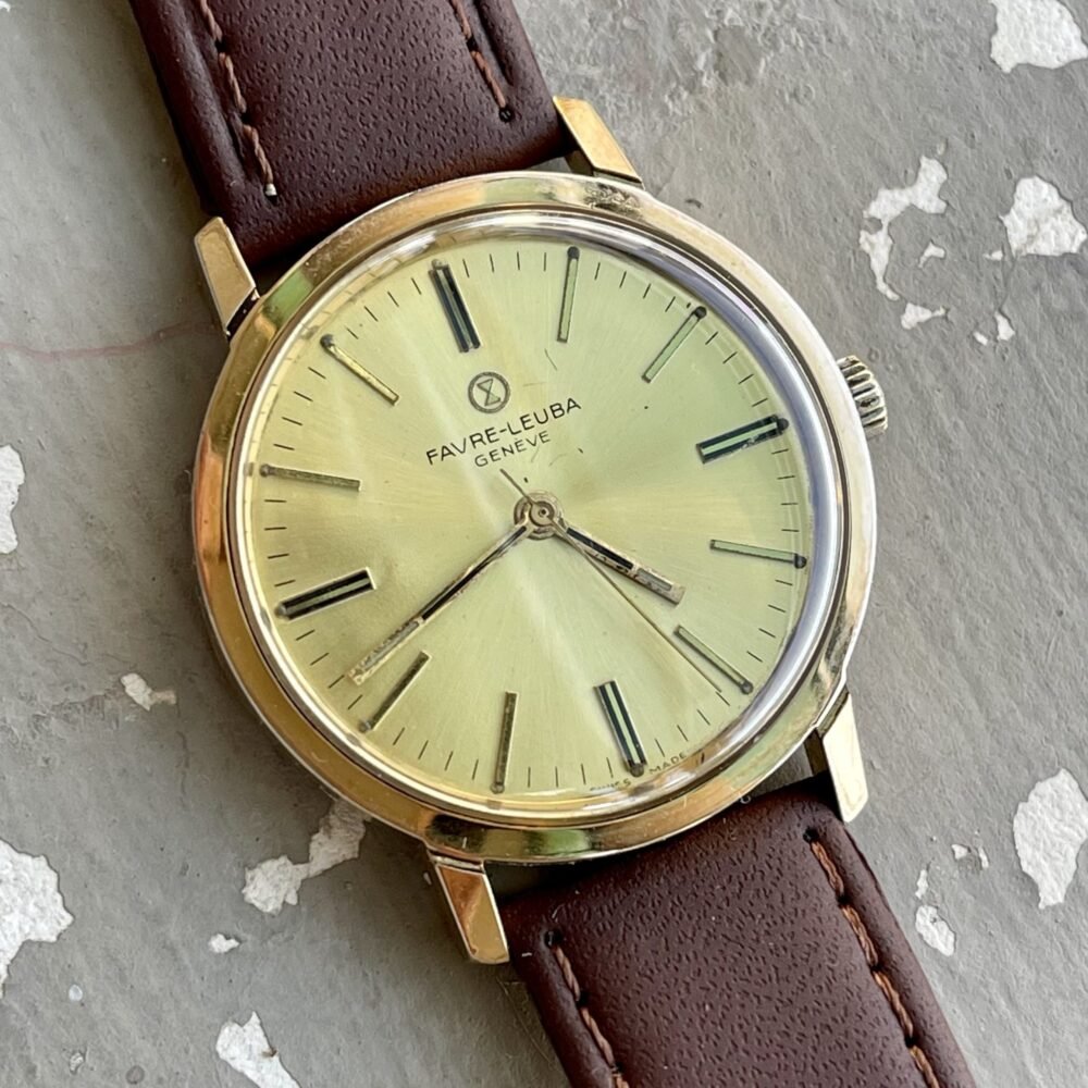 Faver Favre Leuba Swiss Mens Handwind Gold Plated – photo 2