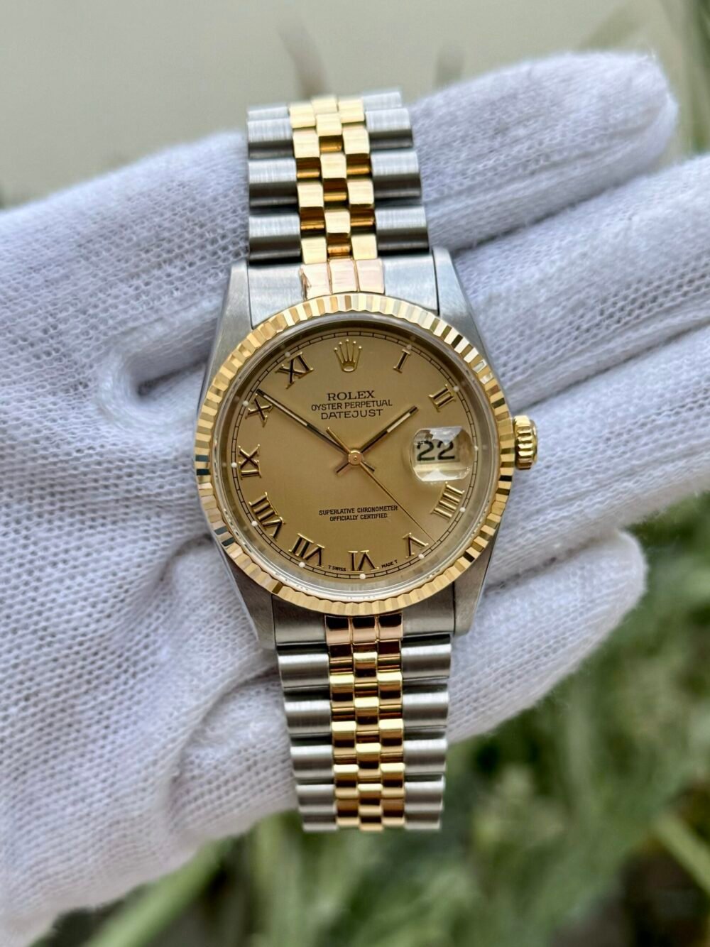 ROLEX Datejust 16233 Gold Steel Swiss Mens – photo 4