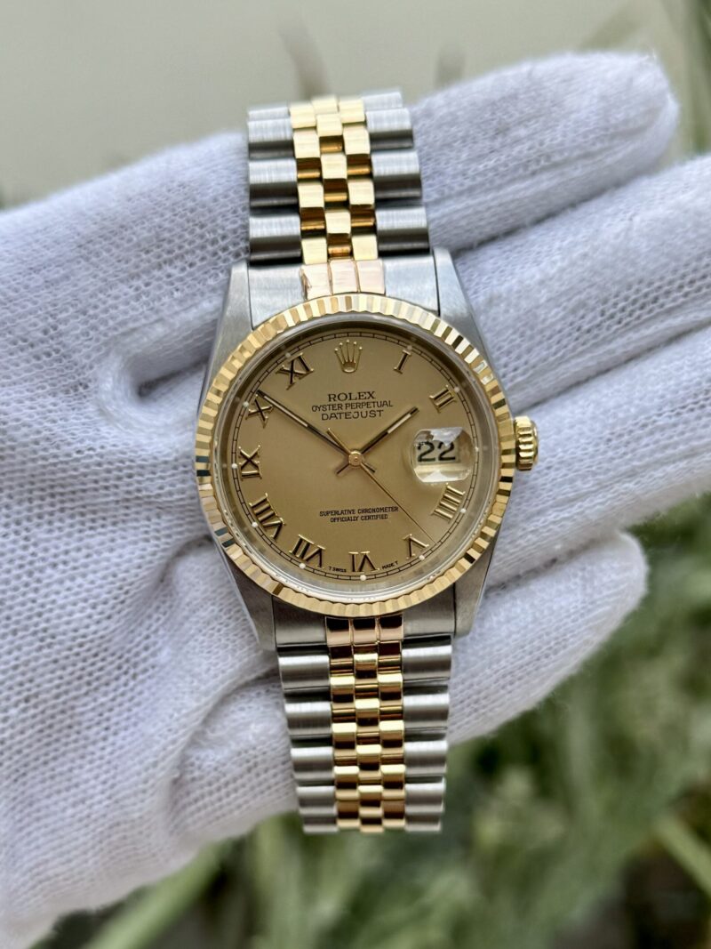 ROLEX Datejust 16233 Gold Steel Swiss Mens - Image 4