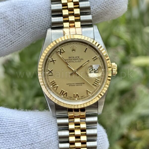 ROLEX Datejust 16233 Gold Steel Swiss Mens