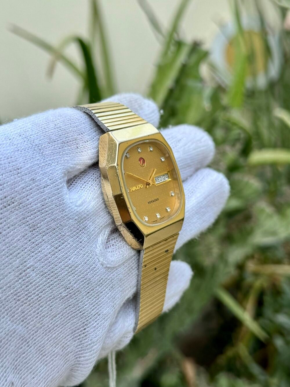 RADO Voyager Gold Diamond Dial Day-Date Gold Plated Automatic Swiss Unisex – photo 3
