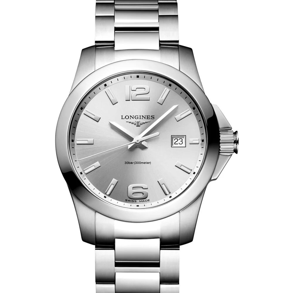 Longines Conquest L3.759.4.76.6 Silver Dial 41mm Quartz Swiss Mens