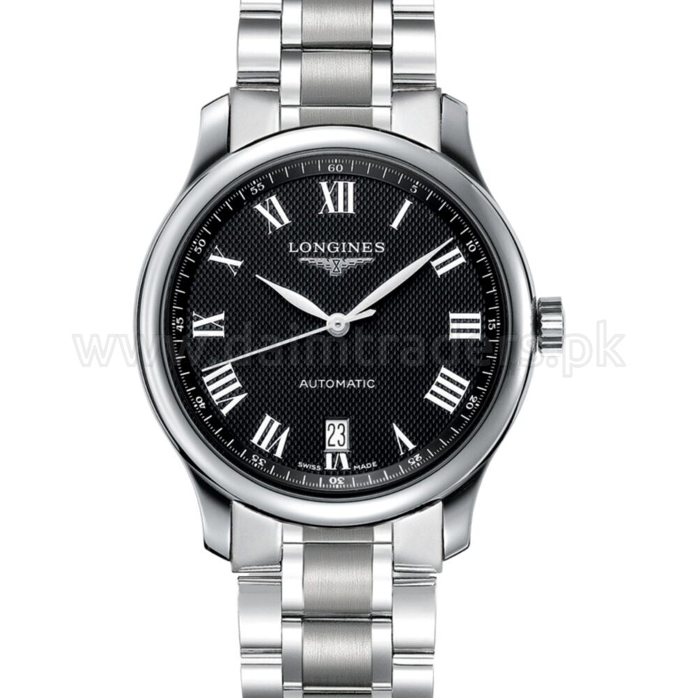 LONGINES Master Collection L2.628.4.51.6 Black Roman Dial 38.5mm Automatic Swiss Mens