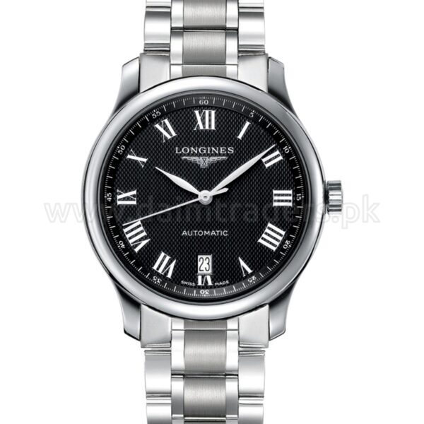 LONGINES Master Collection L2.628.4.51.6 Black Roman Dial 38.5mm Automatic Swiss Mens