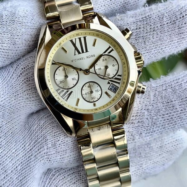 Michael Kors Mini Bradshaw MK5798 Champagne Dial Gold-Tone 36mm Chronograph Quartz Ladies