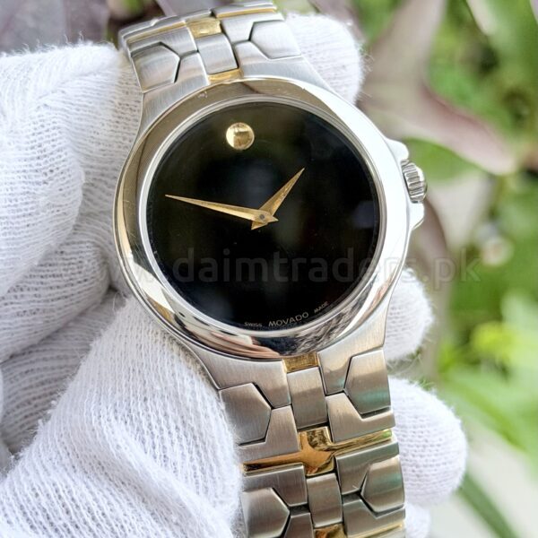 MOVADO Delphino 97.G2.1893 Black Museum Dial Two-Tone Quartz Swiss Mens