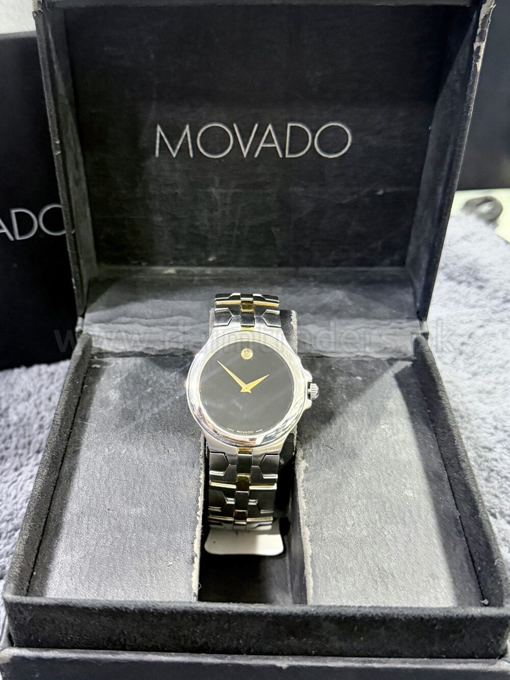 MOVADO Delphino 97.G2.1893 Black Museum Dial Two-Tone Quartz Swiss Mens – photo 4