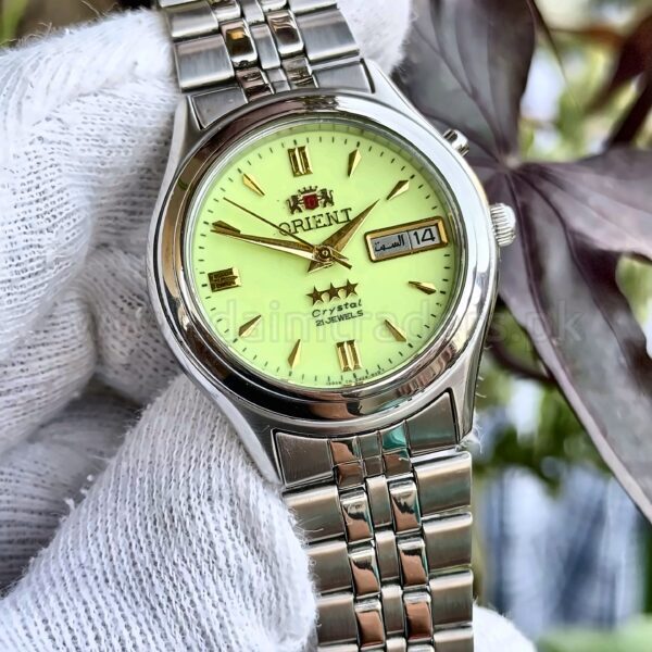 ORIENT 3 Star Crystal 469WA2 Lume Dial Day Date 37mm Automatic Japan Mens