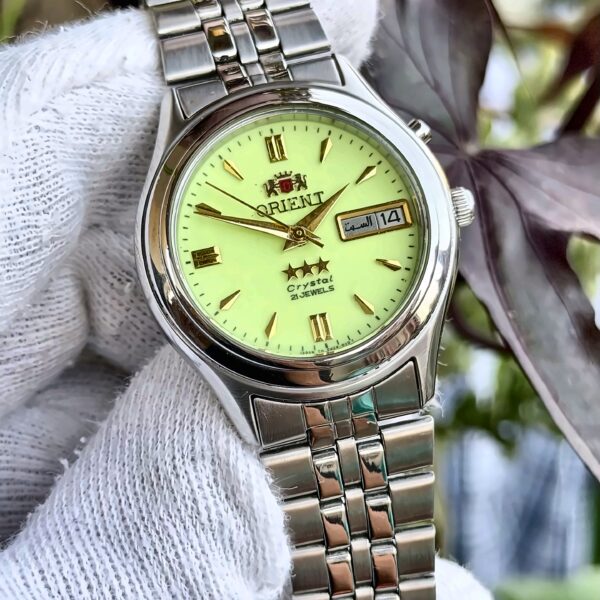 ORIENT 3 Star Crystal 469WA2 Lume Dial Day Date 37mm Automatic Japan Mens