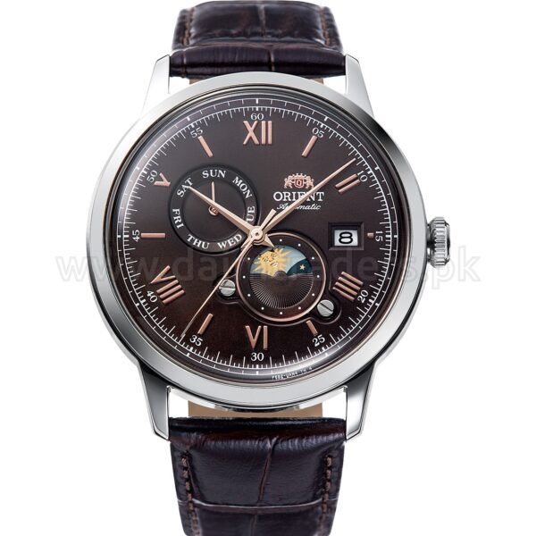 ORIENT Bambino Version 9 Sun & Moon RA-AK0804Y Brown Dial 41.5mm Automatic Japan Mens