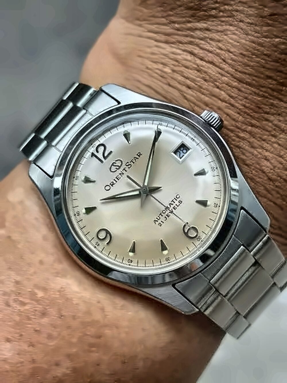 ORIENT STAR Automatic WZ0011ER Ivory Dial Date Japan Mens