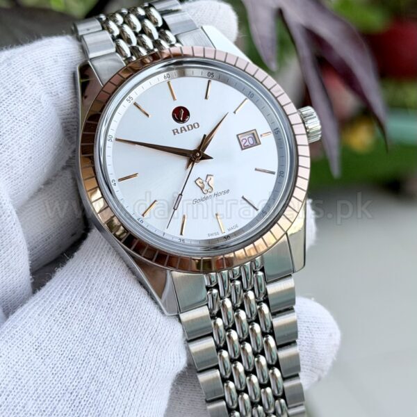 RADO Golden Horse R33100013 Silver Dial Rose Gold Bezel 42mm Automatic Swiss Mens